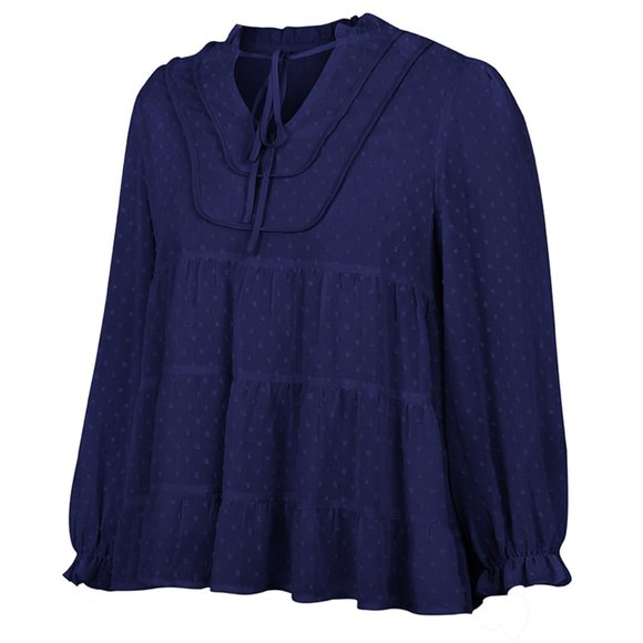 VINTAGE BOHO CHIC LAYERED BELL SLEEVED BLOUSE - Picture 7 of 8